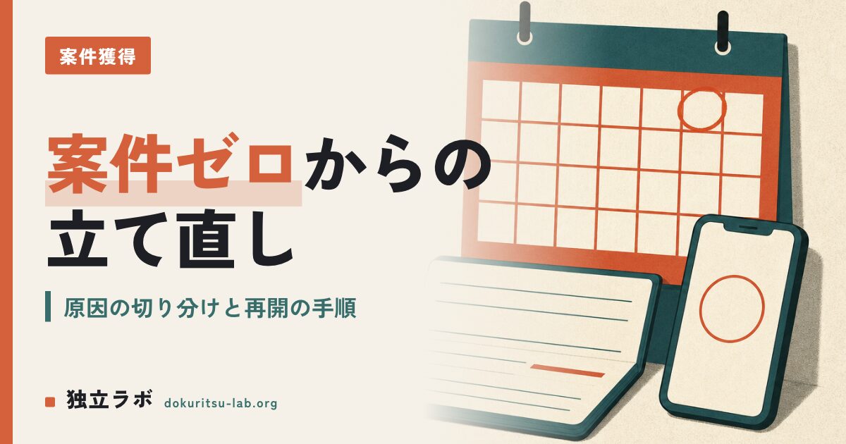 フリーランスで案件がない時の対策は？筆者の立て直し実体験