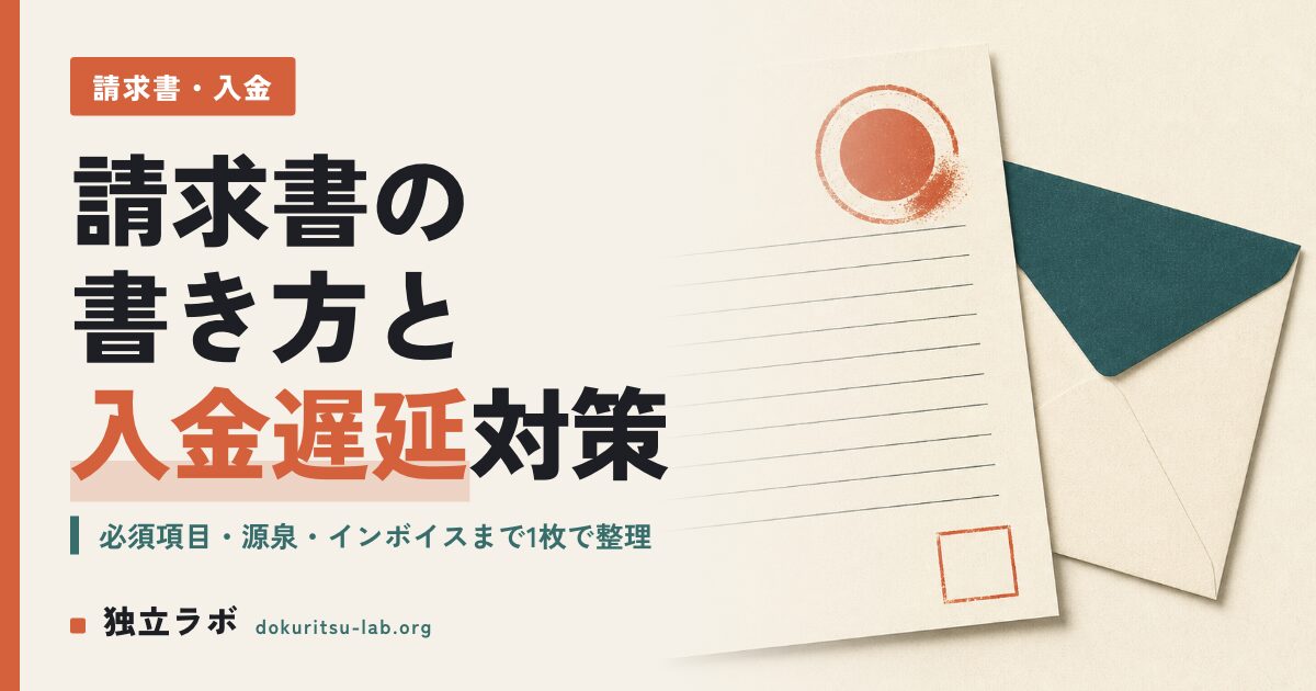 フリーランスの請求書の書き方は？入金遅延を防ぐ実務テンプレ